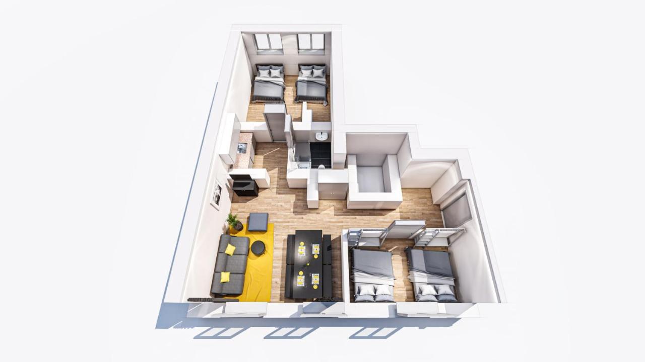 ميونيخ Marienplatz Apartment 2 Bedrooms Living Room Kitchen المظهر الخارجي الصورة